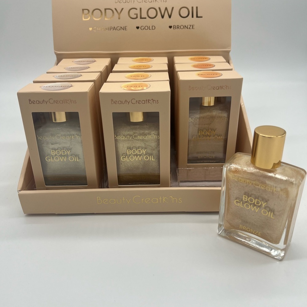Beauty Creations Body Glow Oil - Bronze Shimmer with Gold Cap